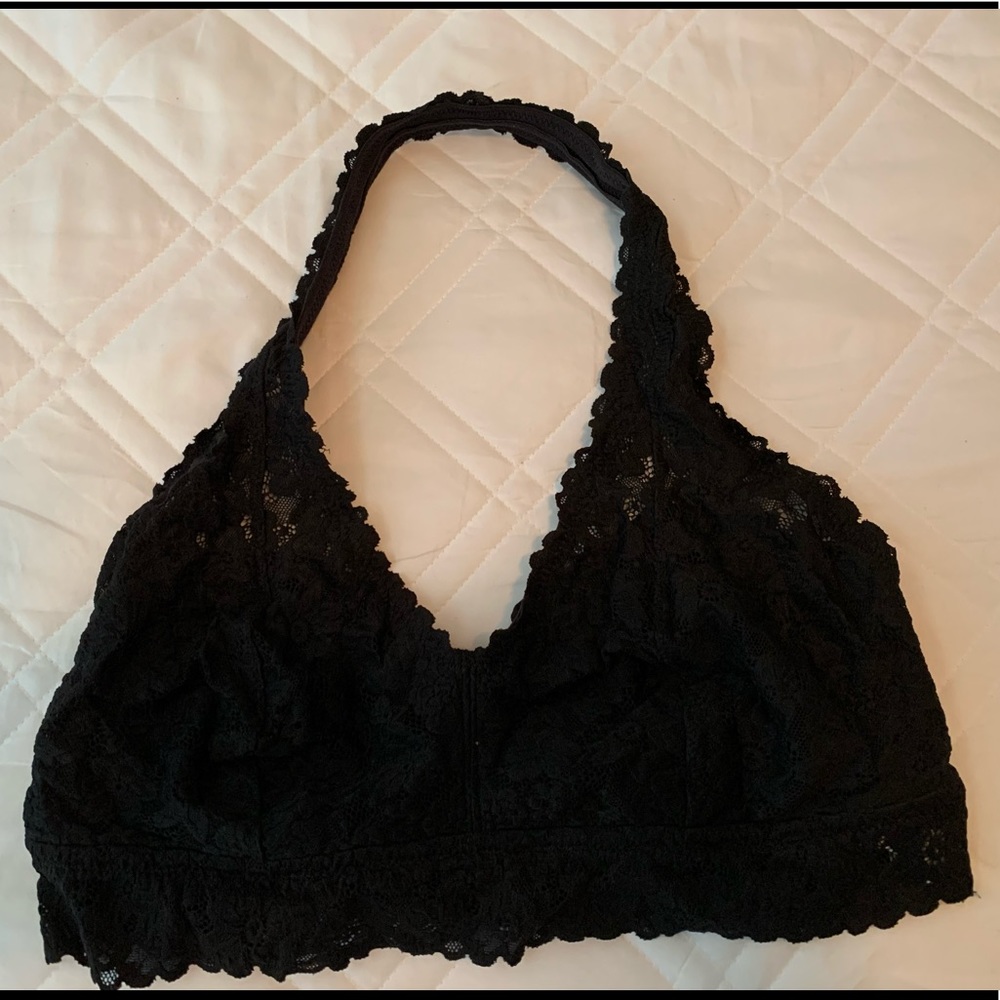 NWOT XXL Aeri Black Lace Halter Bralette